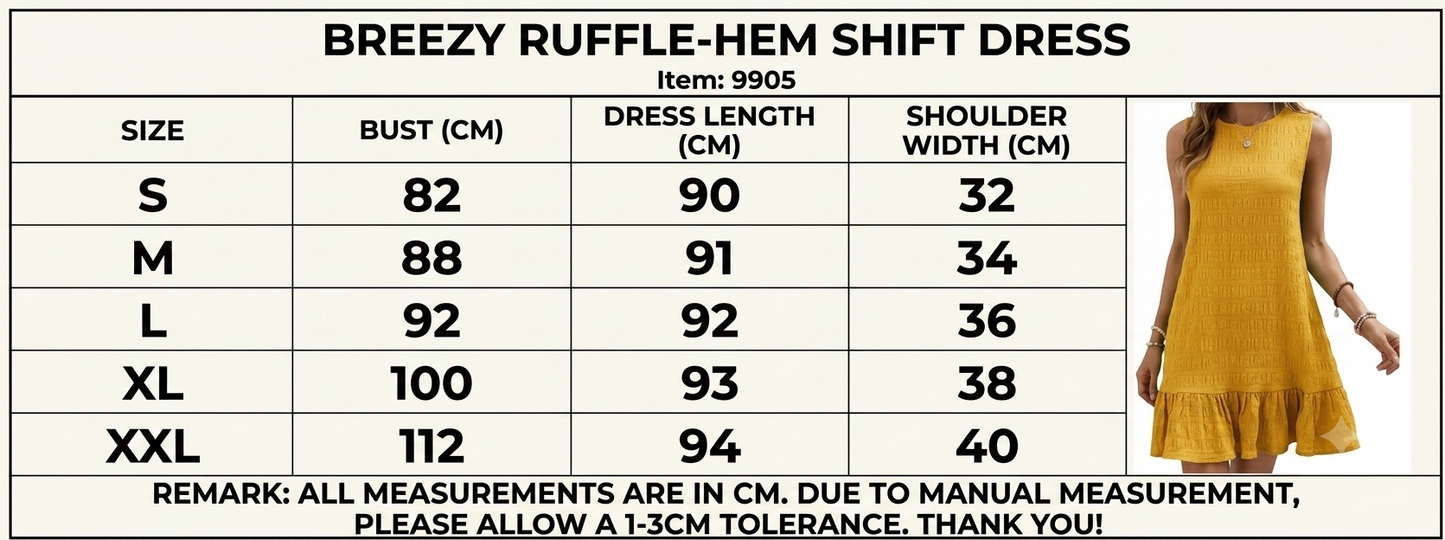 Breezy Ruffle-Hem Shift Dress