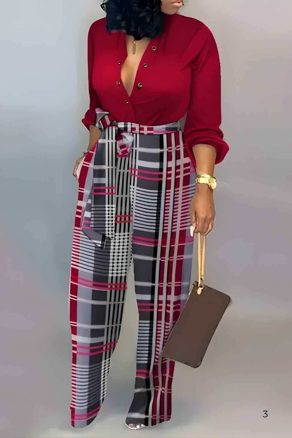 Elegant Tied Waist Long Sleeve Jumpsuit