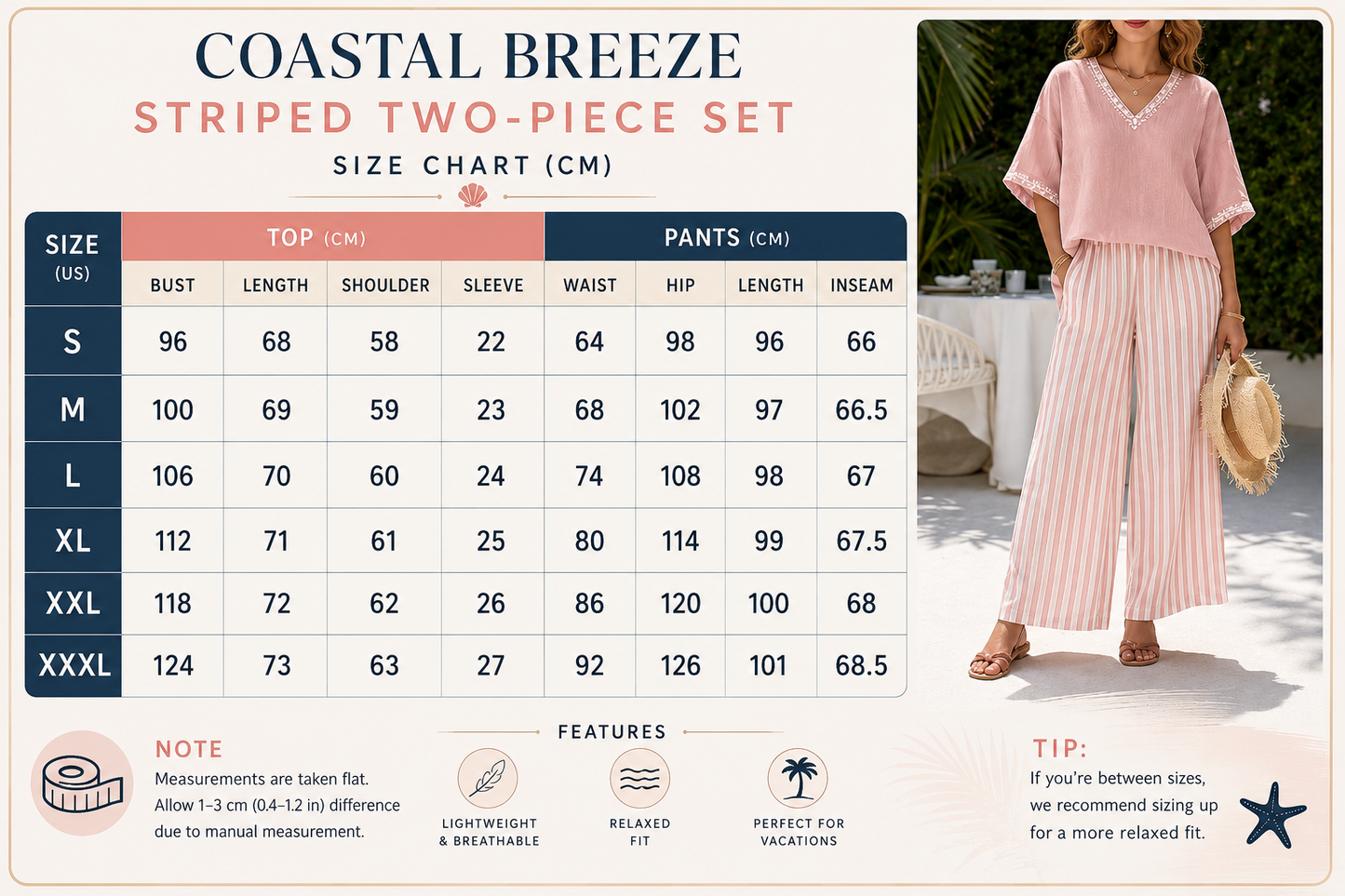 Coastal Breeze Striped Two-Piece Set
