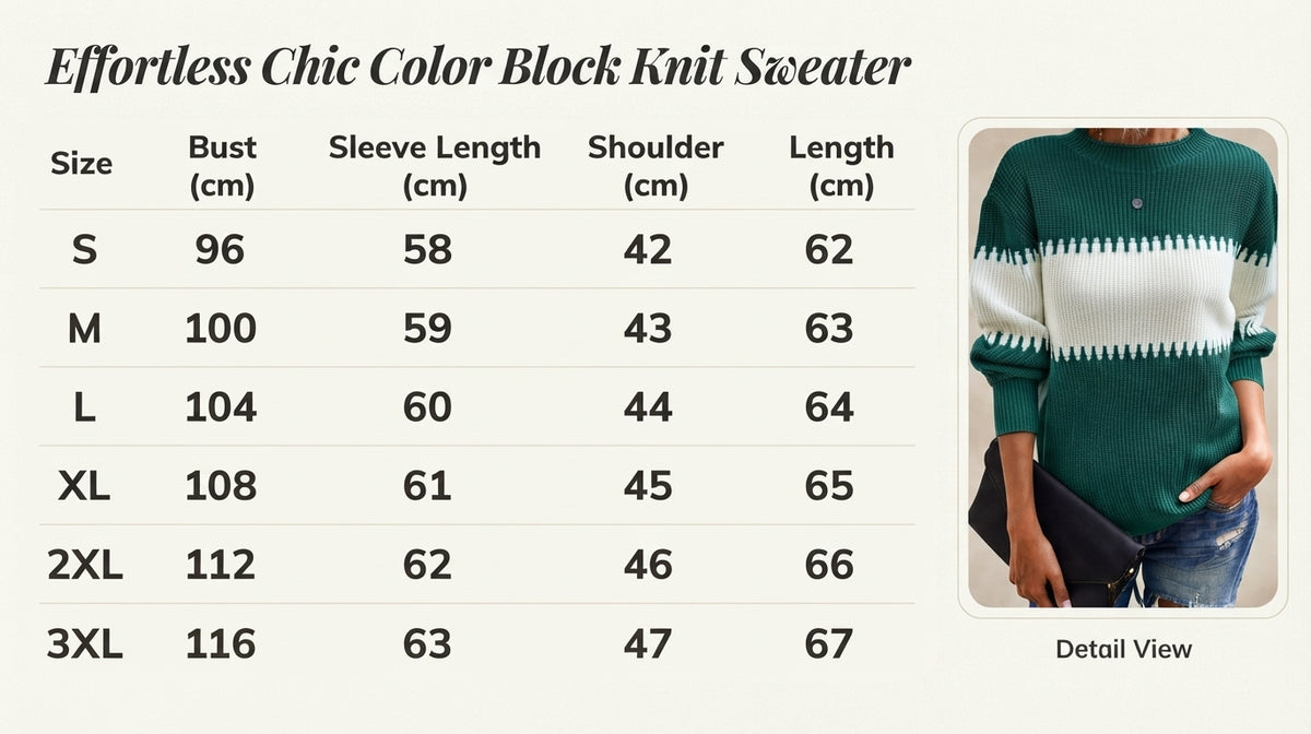 Effortless Chic Color Block Knit Sweater