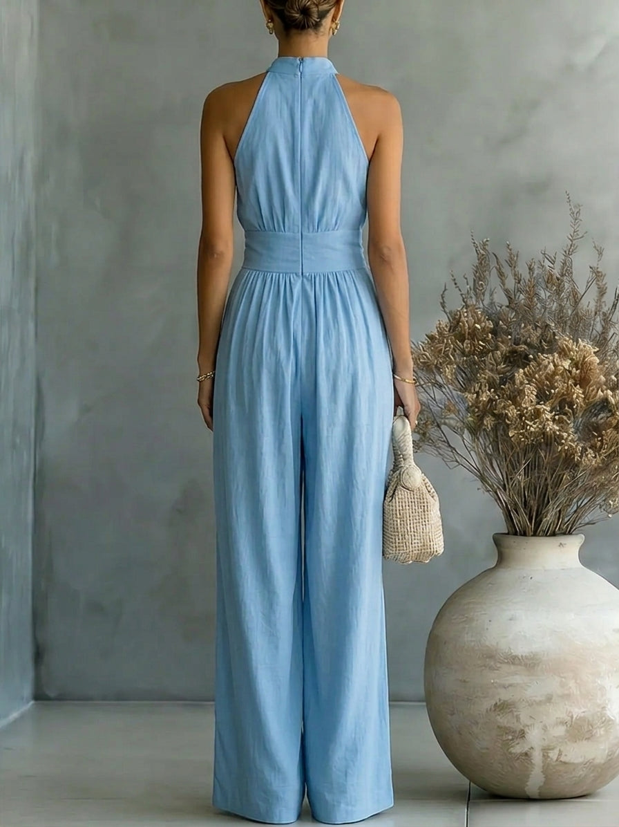 Elegant Halter Wide Leg Jumpsuit