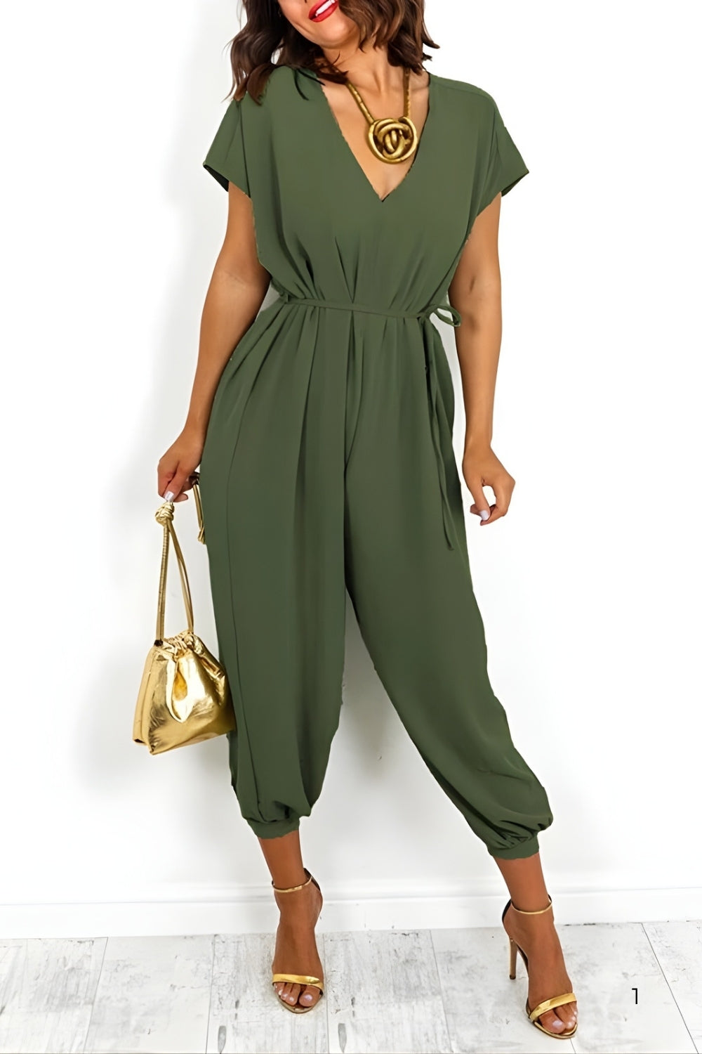 Elegant Short Sleeve Jumpsuit