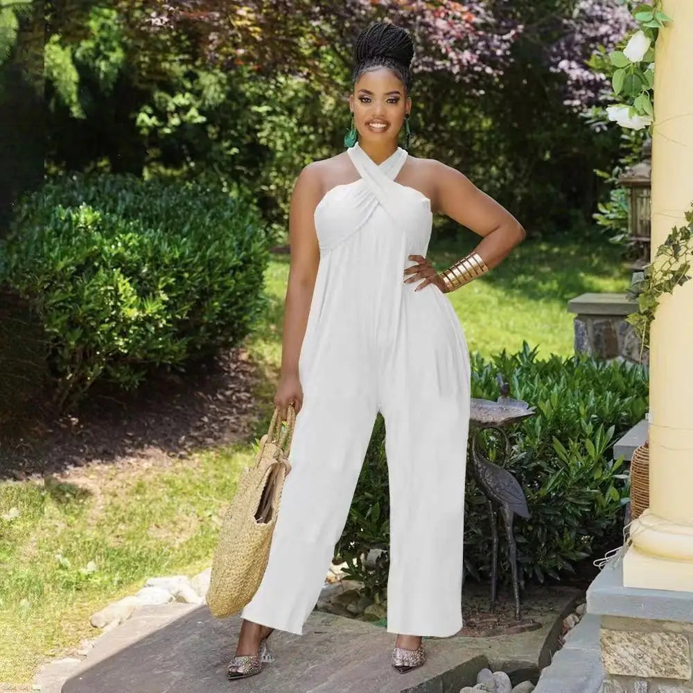 ProLyf Styles Trendy Sleeveless Solid Jumpsuit Rose Red XL China