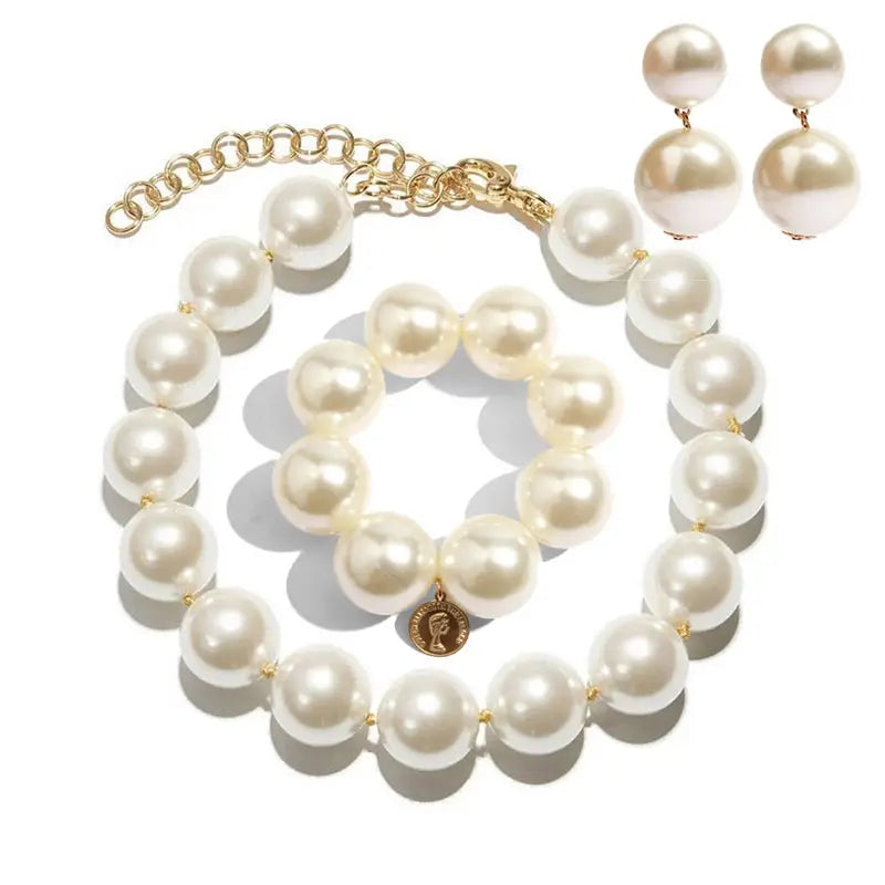 Chic Faux Pearl Statement Jewelry Set