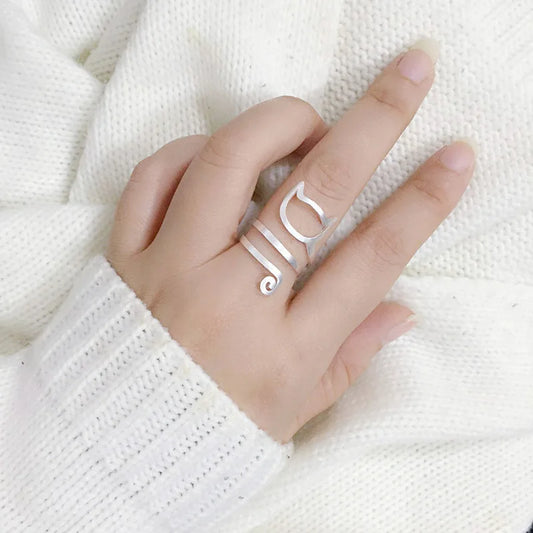 Cute Adjustable Cat Ring