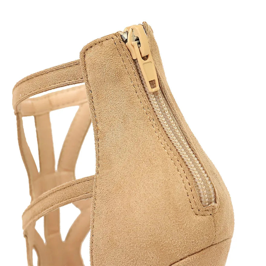 Roman Style High Heel Suede Shoes