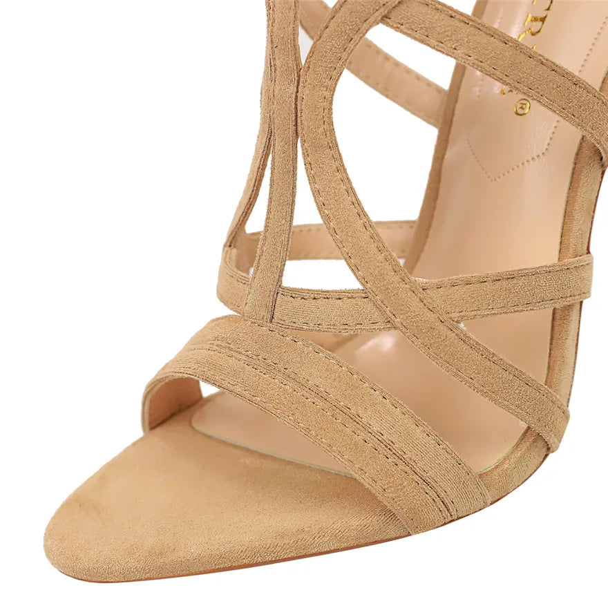 Roman Style High Heel Suede Shoes