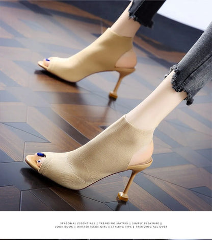 Peep Toe High Heels Women's Sandals