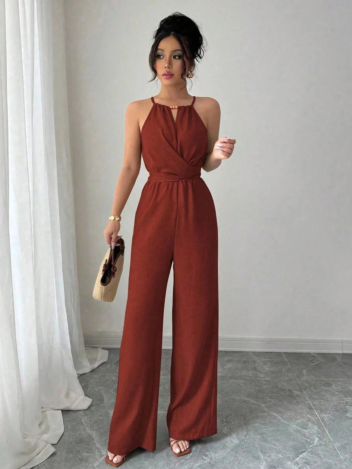 Elegant Wide-Leg Summer Jumpsuit