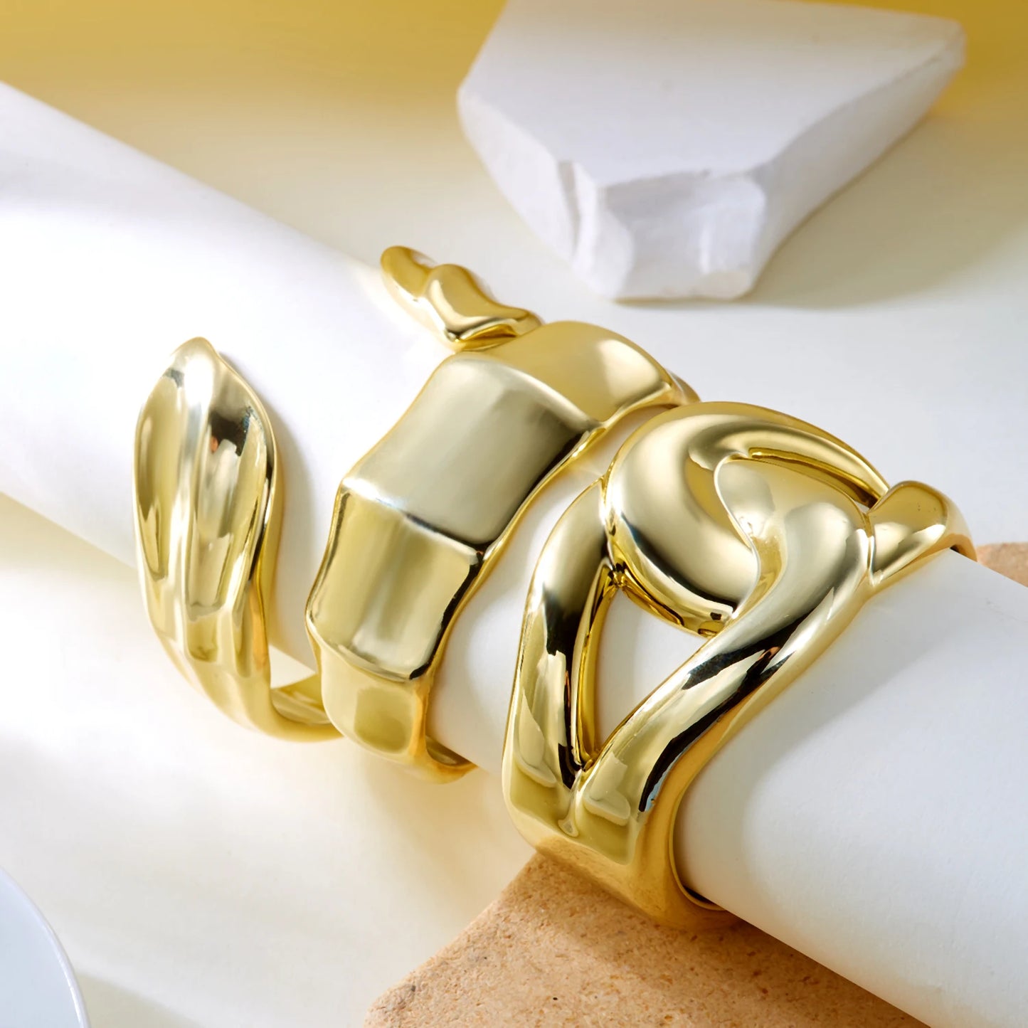 Chunky Gold Statement Cuff Bracelet