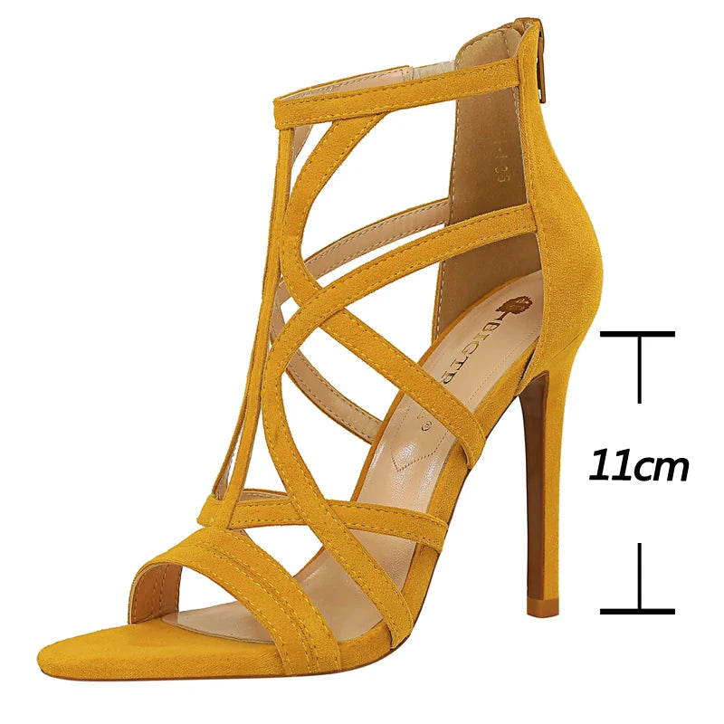 Roman Style High Heel Suede Shoes