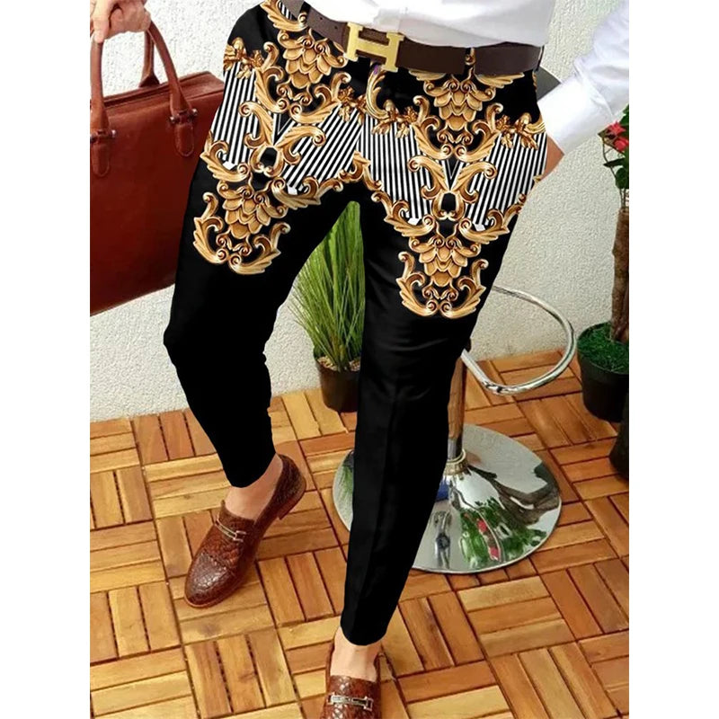 Smart Print Slim Pencil Pants