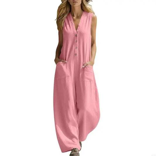 Effortless Wide Leg Sleeveless Jumpsuit