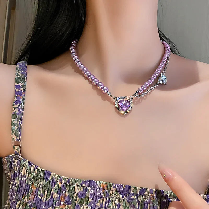 Elegant Beaded Pearl Necklace Women