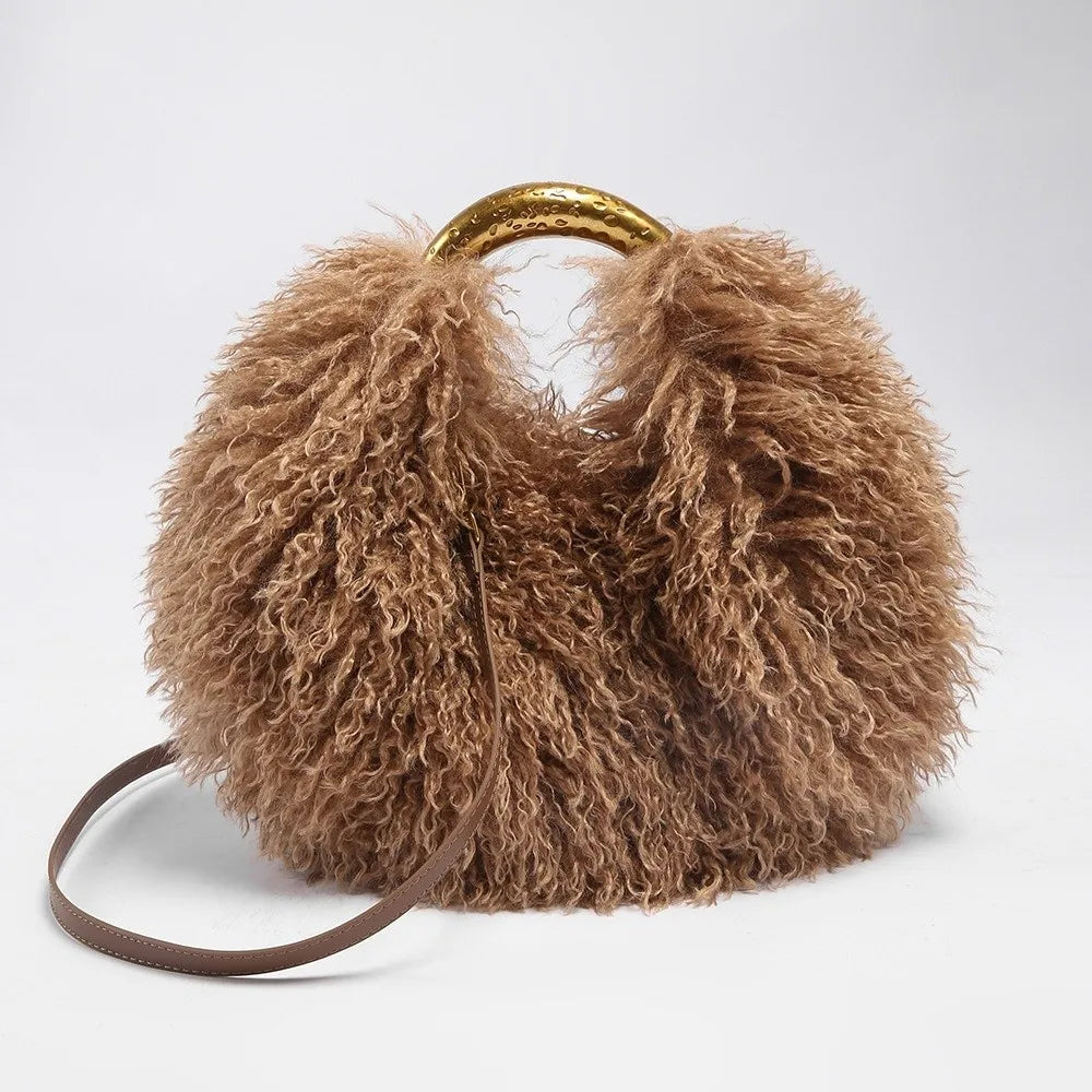 The Spice Girl Round Faux Fur Ring Bag