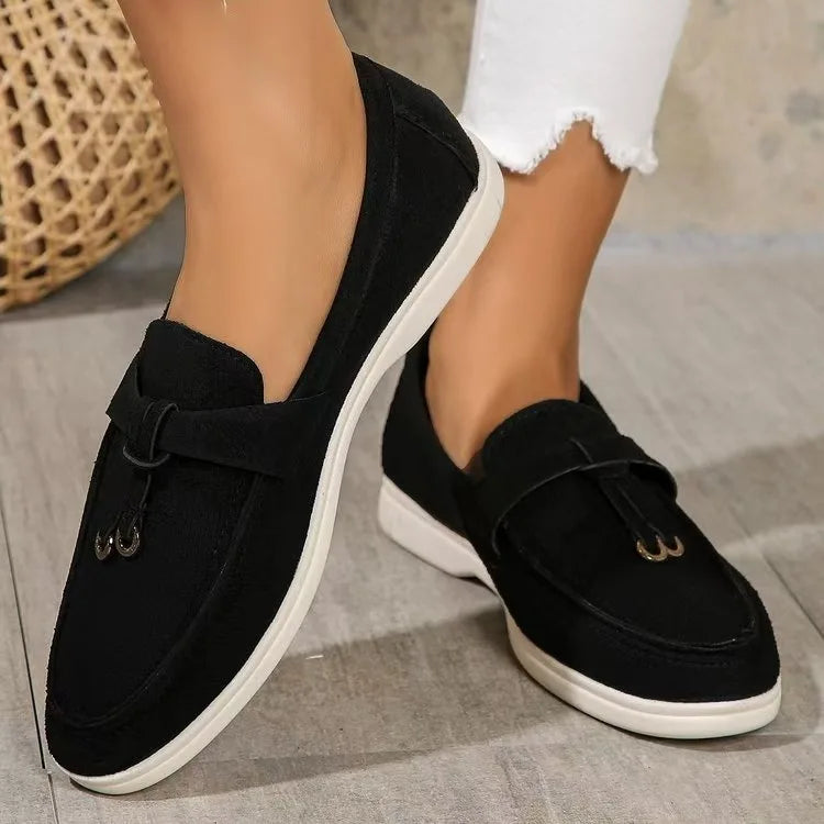 Lefu Women's Soft Leather Comfortable Flats