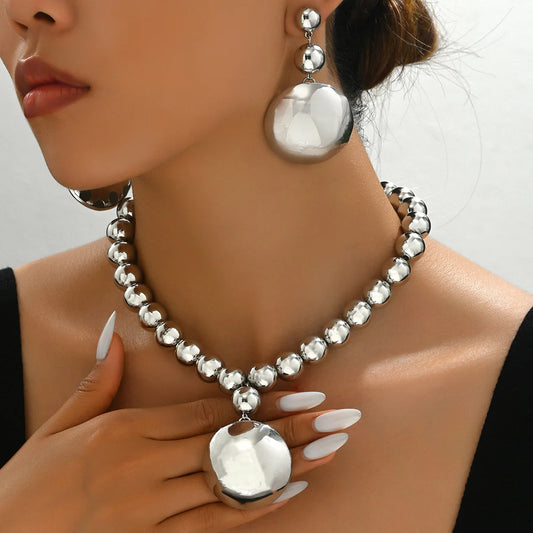 Chunky Ball Chain Necklace & Earring Set