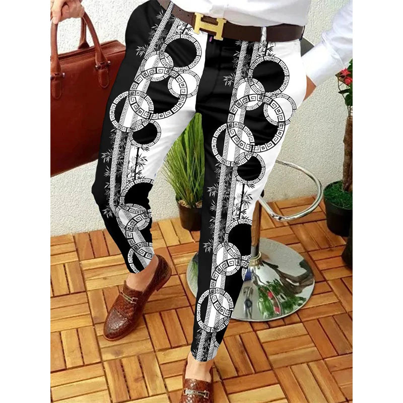 Smart Print Slim Pencil Pants