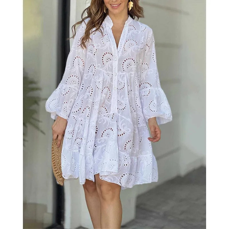 Elegant Embroidery Mini Dress