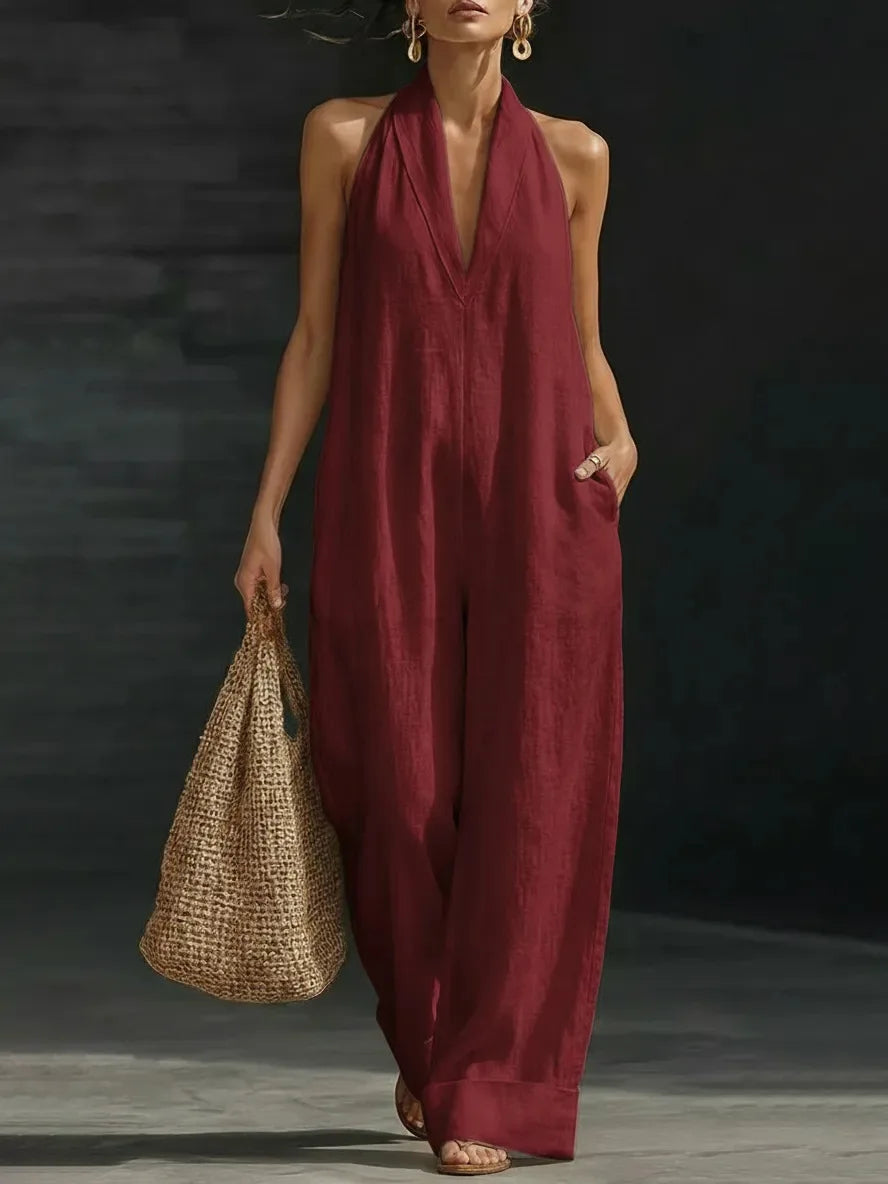 Timeless Wide-Leg Halter Jumpsuit