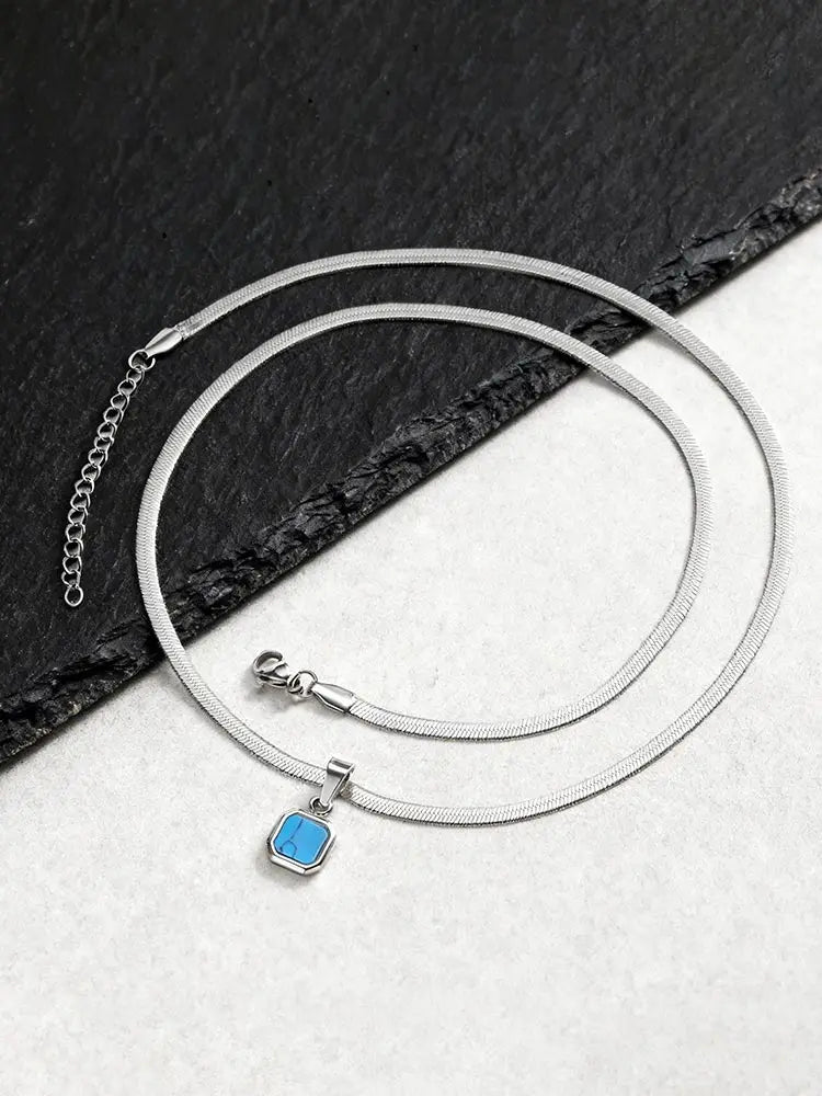 Stonecraft Herringbone Pendant Necklace