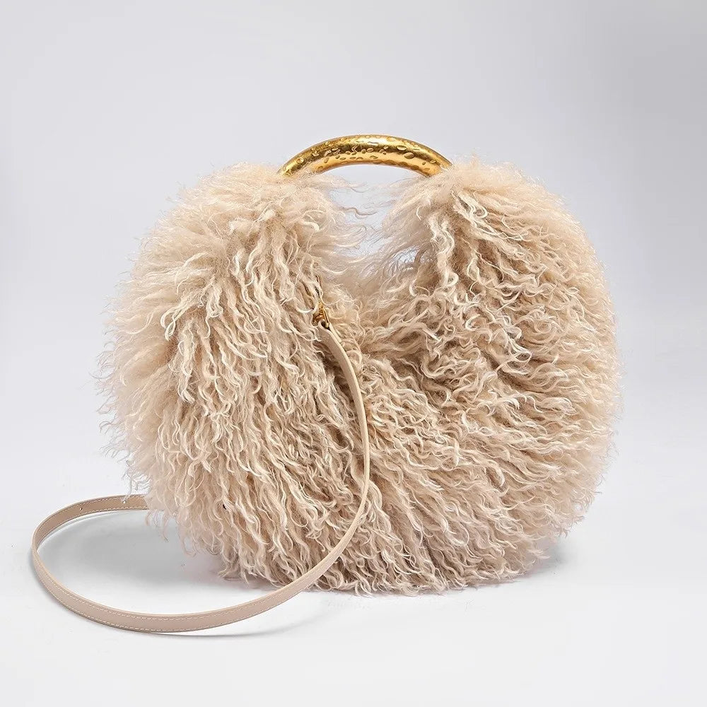 The Spice Girl Round Faux Fur Ring Bag
