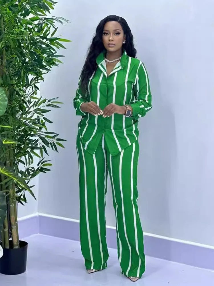 Effortless Chic Striped Two-Piece Set