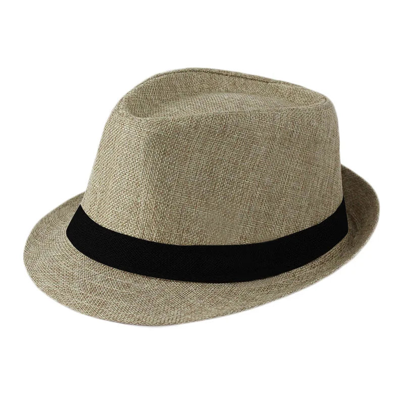Classic Linen Fedora Hat