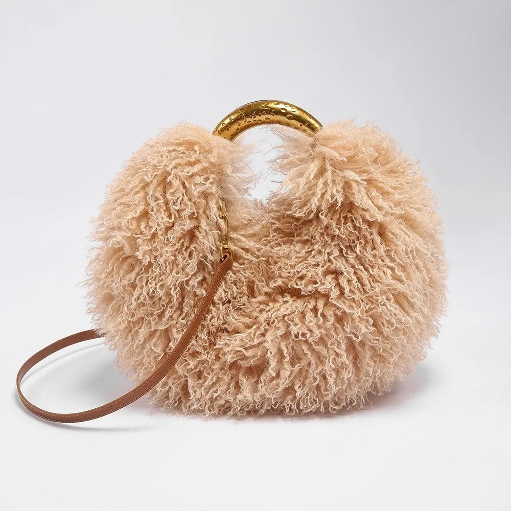 The Spice Girl Round Faux Fur Ring Bag