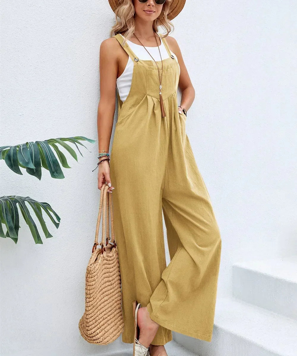 Wide Leg Loose Suspender Jumpsuit