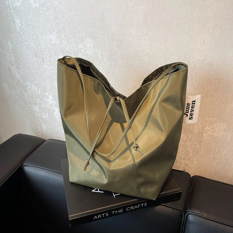Minimalist Nylon Tote Shoulder Bag
