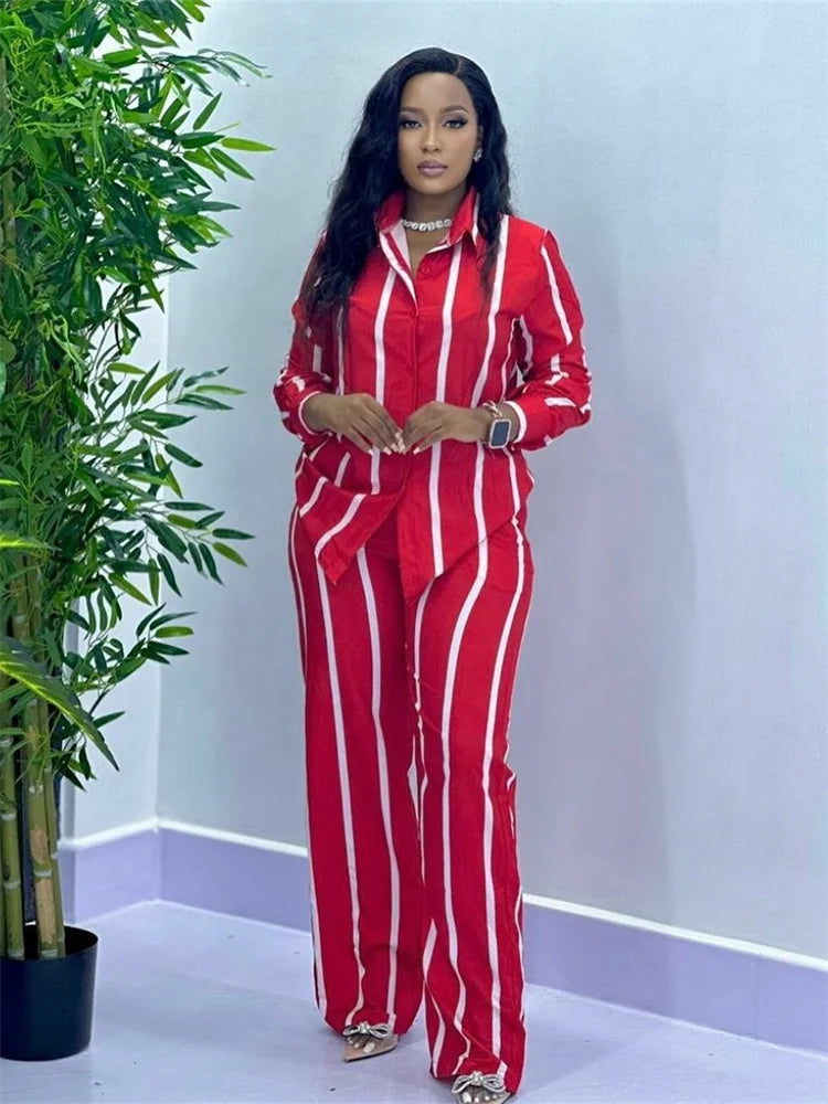 Effortless Chic Striped Two-Piece Set