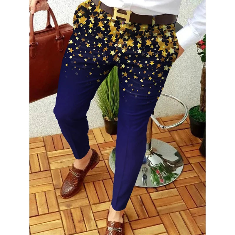 Smart Print Slim Pencil Pants