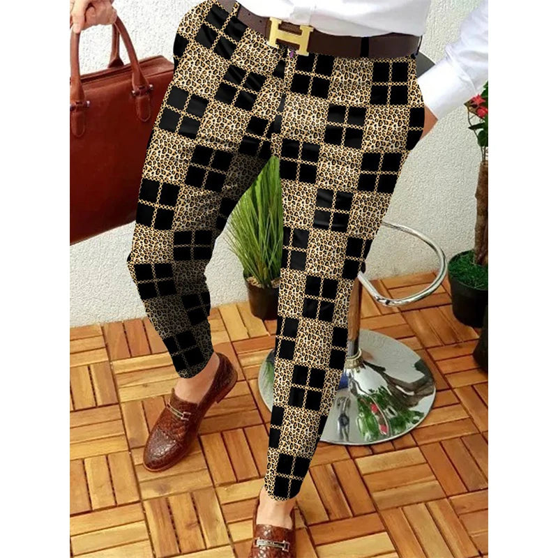 Smart Print Slim Pencil Pants