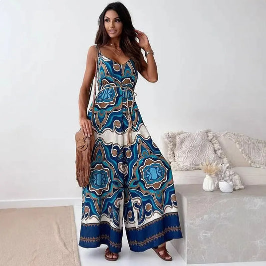 Boho Printed Wide-Leg Jumpsuit