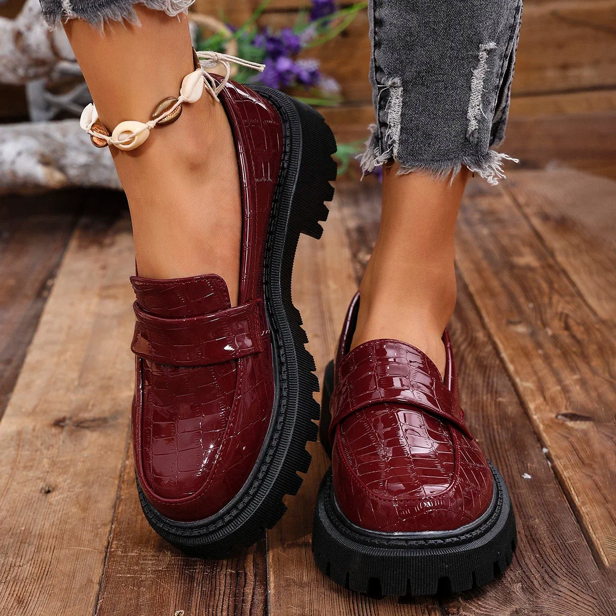 Luxe Patent Chunky Platform Loafers