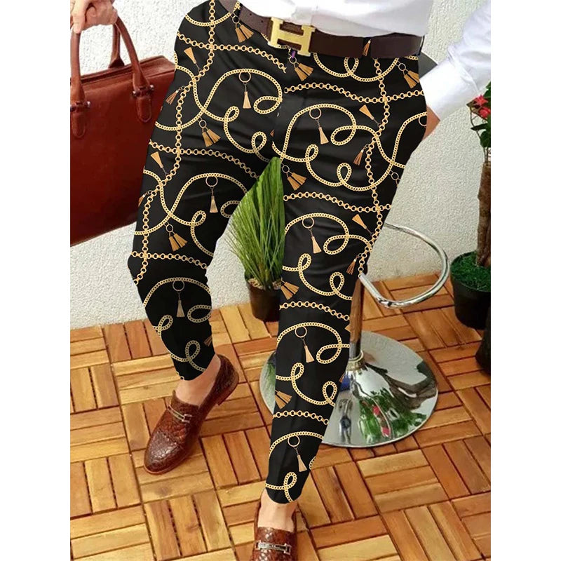 Smart Print Slim Pencil Pants
