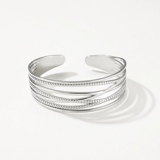 Multilayer Hollow Open Cuff Bracelet