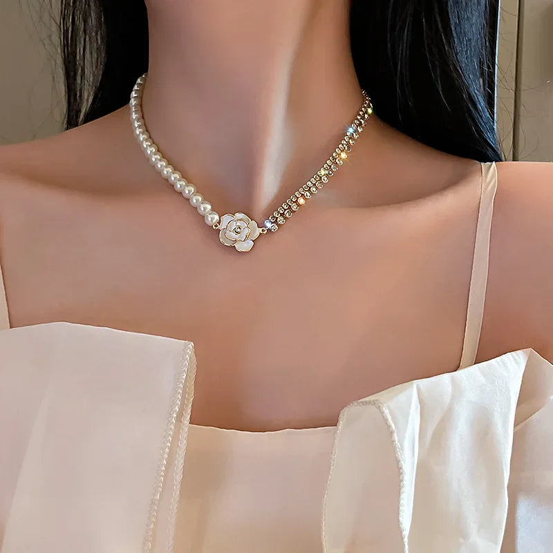Elegant Beaded Pearl Necklace Women