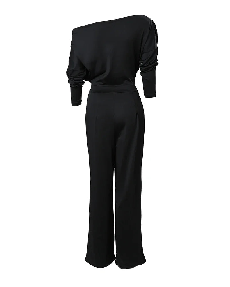 Wide Leg Off Shoulder Jumpsuit