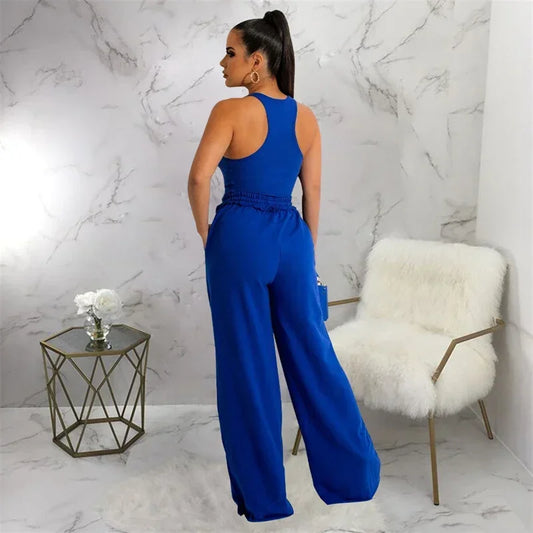 Casual Two Piece Wide Leg Set