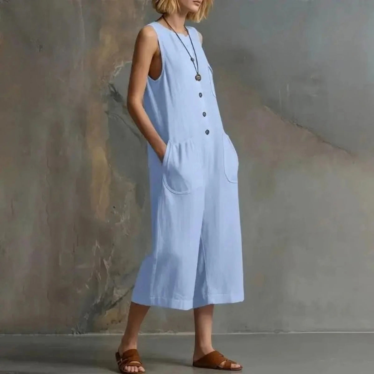 Effortless Breeze Wide-Leg Linen Jumpsuit