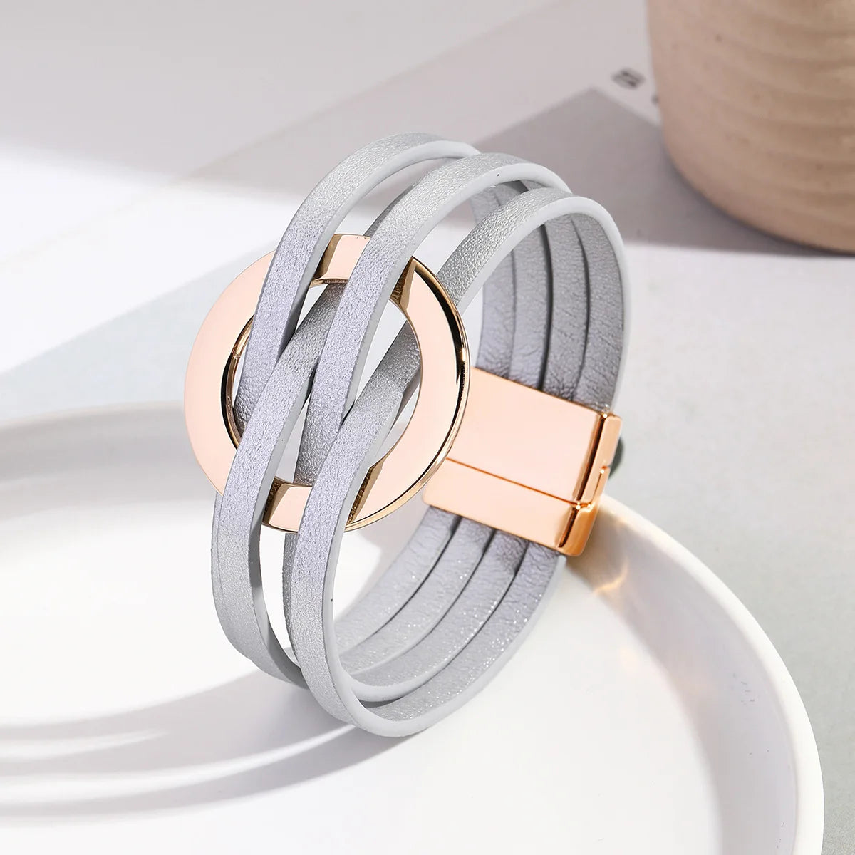 Elegant Cross Leather Women's Bracelets