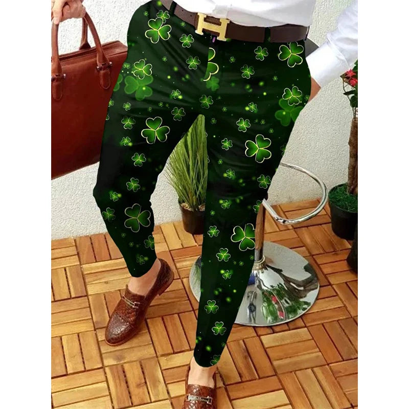 Smart Print Slim Pencil Pants