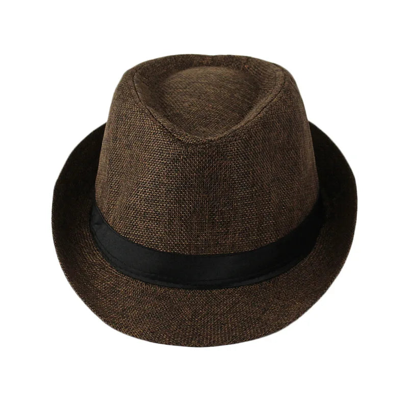 Classic Linen Fedora Hat