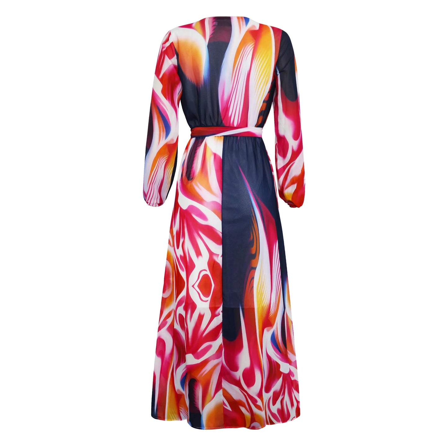 Women's Printed Wrap Maxi Dress