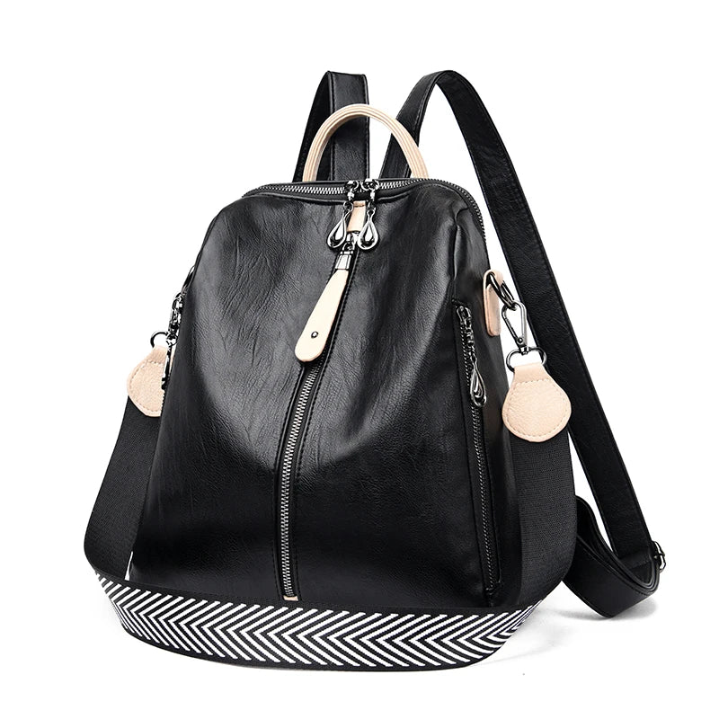 Women's Anti-Theft Leather Backpack