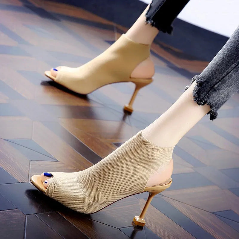 Peep Toe High Heels Women's Sandals
