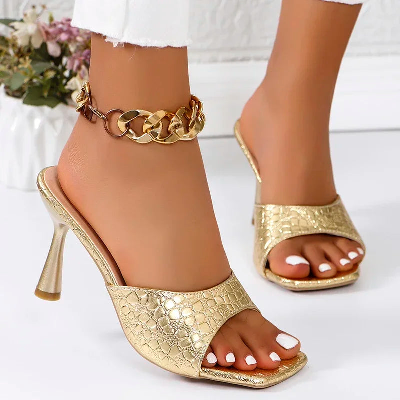 Elegant Square Toe Heels