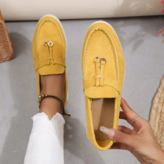Lefu Women's Soft Leather Comfortable Flats